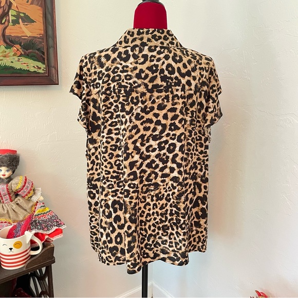 Calvin Klein Top Lucious Leopard! Ruffled Goodness! Size 2X - Picture 9 of 11
